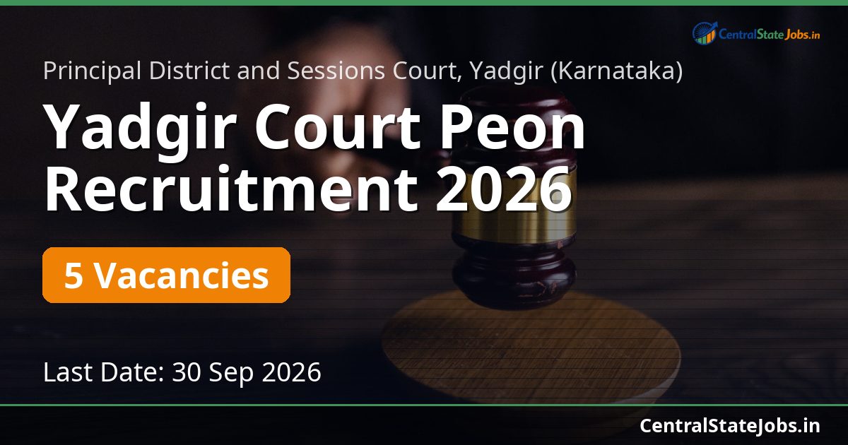 Yadgir Court Peon Recruitment 2026