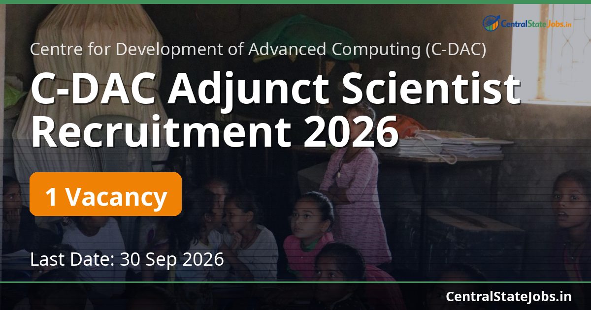 C-DAC Adjunct Scientist Recruitment 2026