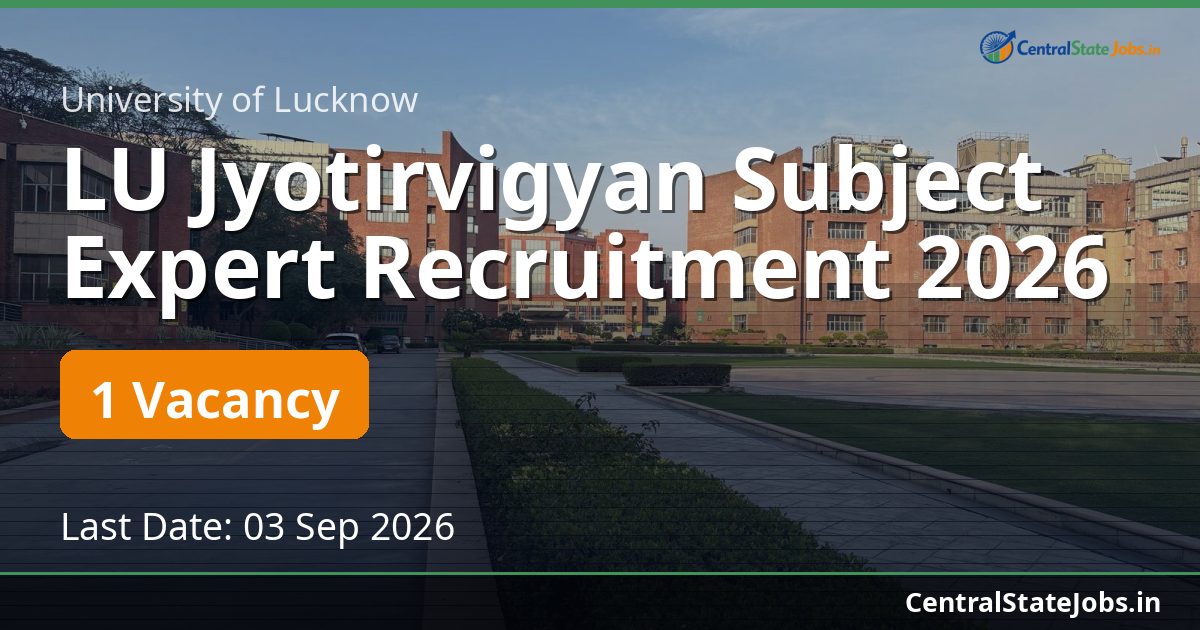 LU Jyotirvigyan Subject Expert Recruitment 2026