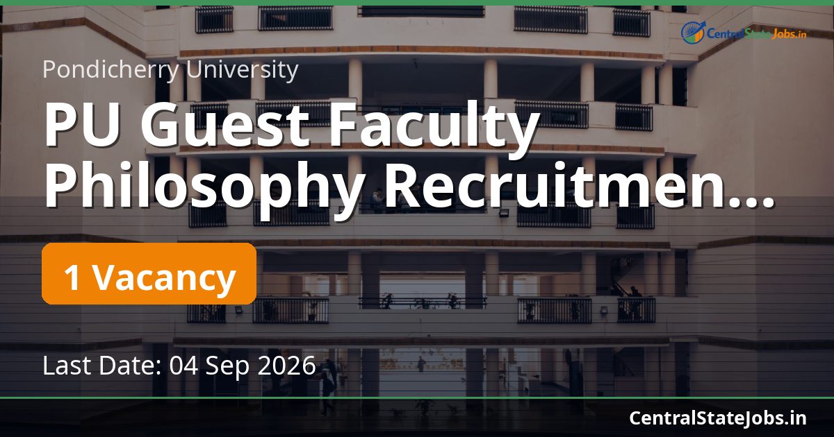 PU Guest Faculty Philosophy Recruitment 2026