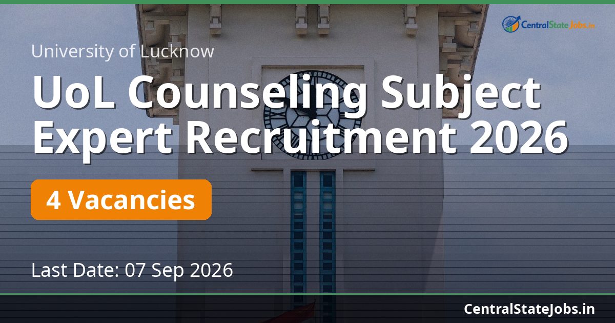 UoL Counseling Subject Expert Recruitment 2026