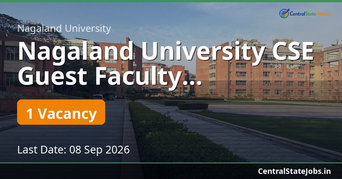 Nagaland University CSE Guest Faculty Recruitment 2026