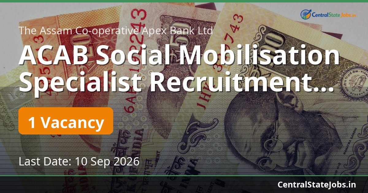ACAB Social Mobilisation Specialist Recruitment 2026