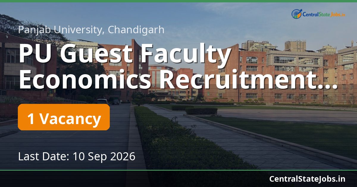 PU Guest Faculty Economics Recruitment 2026