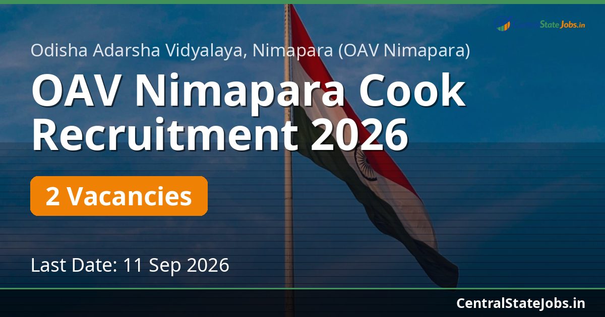OAV Nimapara Cook Recruitment 2026