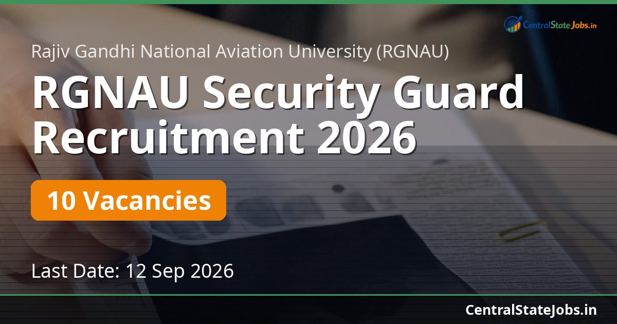 RGNAU Security Guard Recruitment 2026