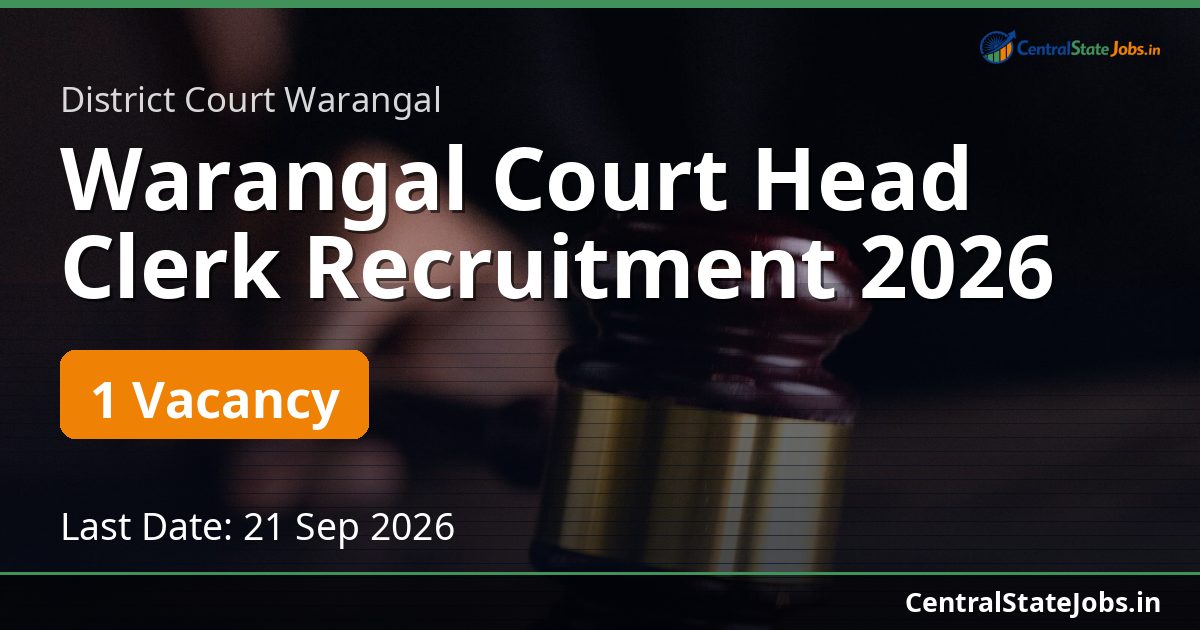Warangal Court Head Clerk Recruitment 2026