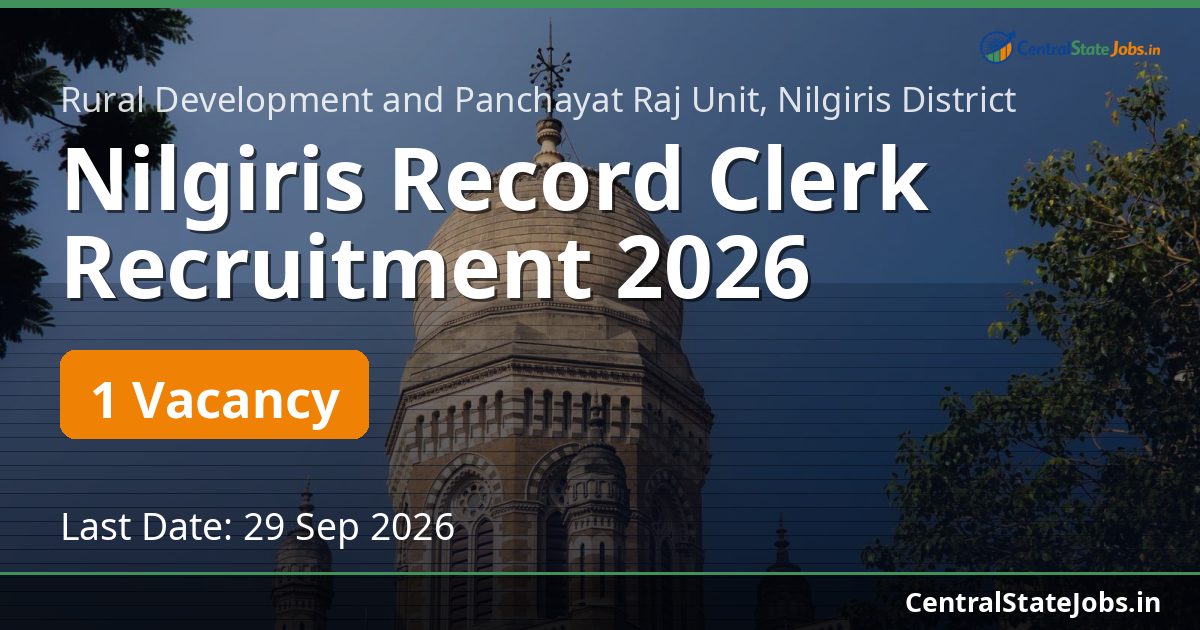 Nilgiris Record Clerk Recruitment 2026