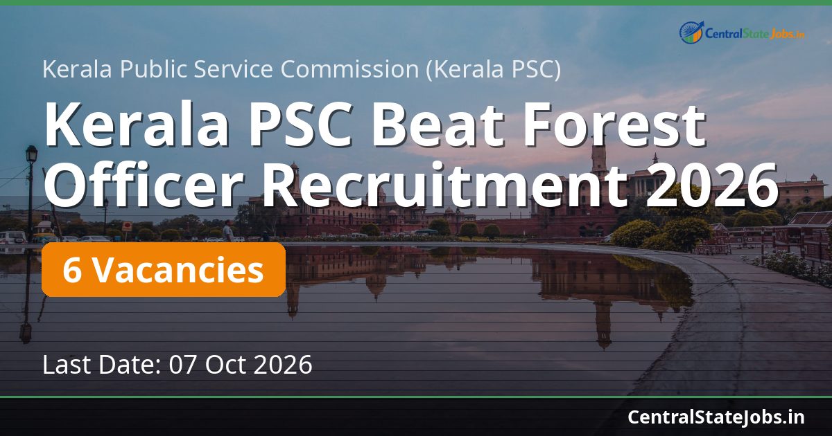 Kerala PSC Beat Forest Officer Recruitment 2026