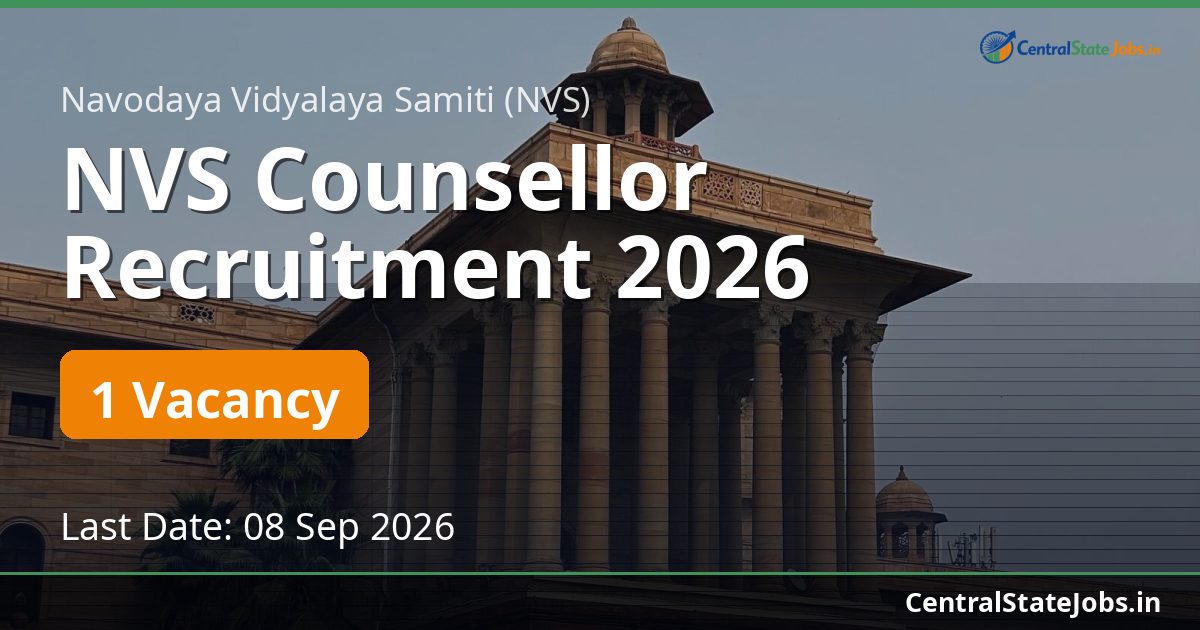 NVS Counsellor Recruitment 2026