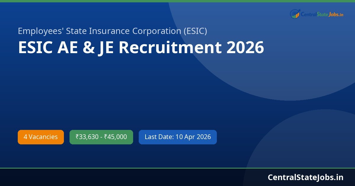 ESIC AE & JE Recruitment 2026