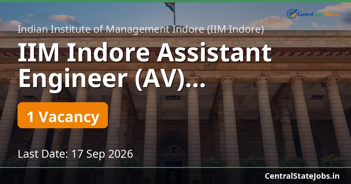 IIM Indore Assistant Engineer (AV) Recruitment 2026