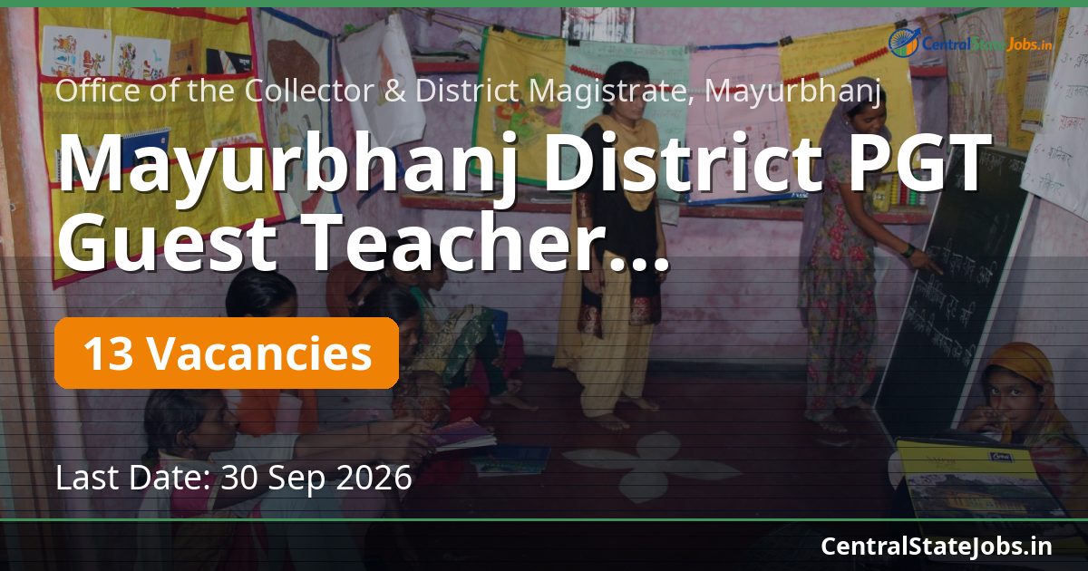 Mayurbhanj District PGT Guest Teacher Recruitment 2026