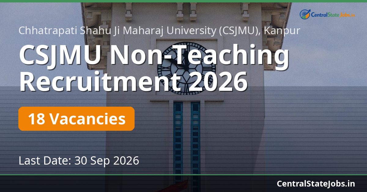 CSJMU Non-Teaching Recruitment 2026