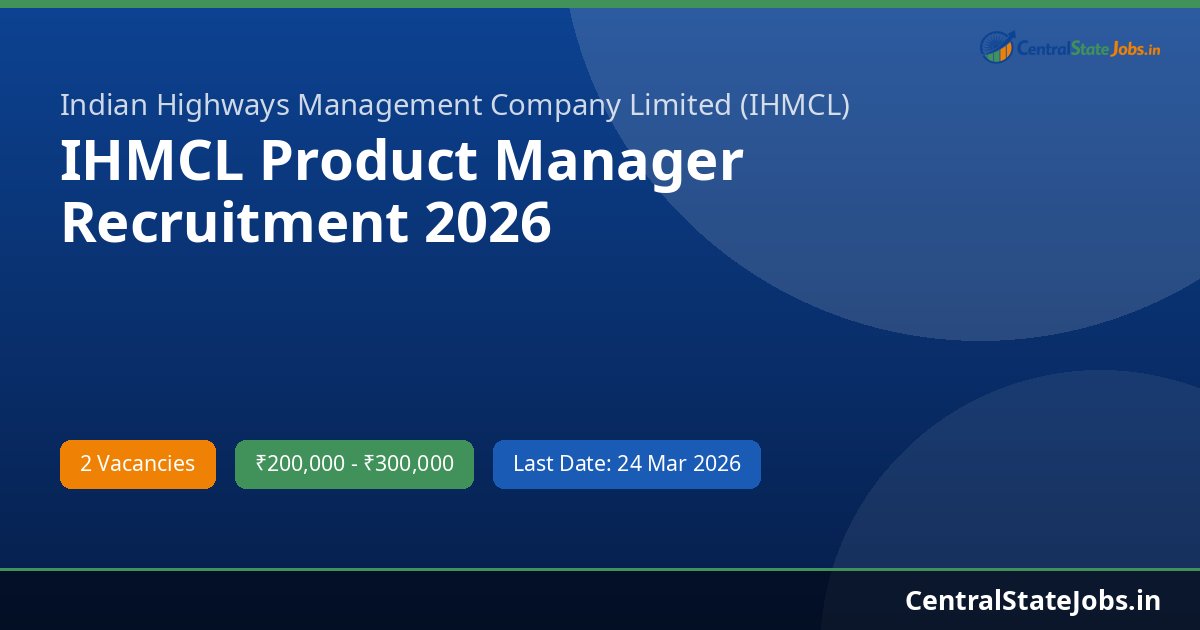 IHMCL Product Manager Recruitment 2026