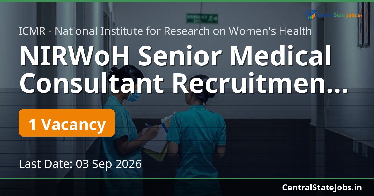 NIRWoH Senior Medical Consultant Recruitment 2026