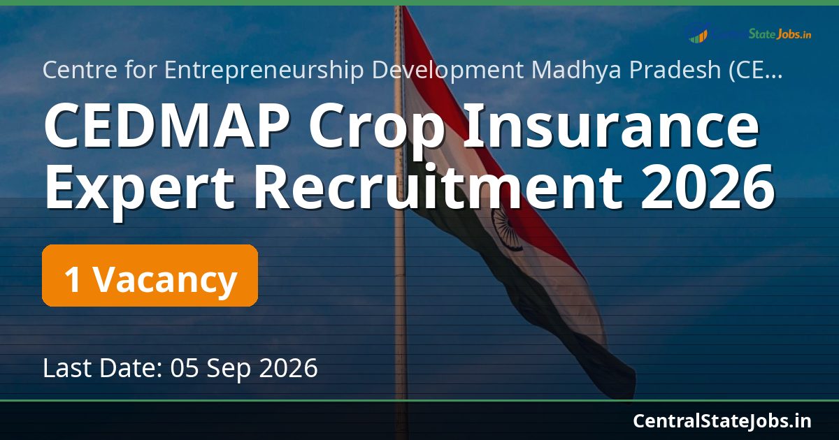 CEDMAP Crop Insurance Expert Recruitment 2026