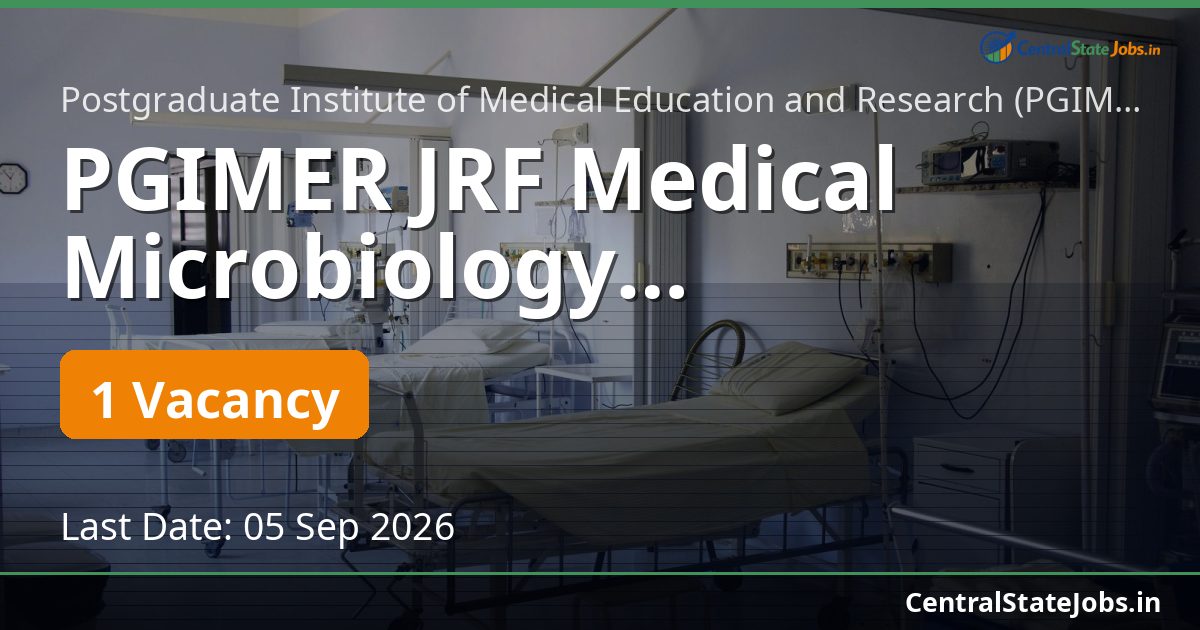 PGIMER JRF Medical Microbiology Recruitment 2026