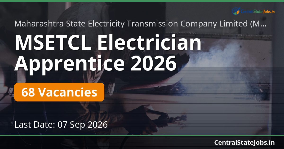 MSETCL Electrician Apprentice 2026 — 68 Vacancies