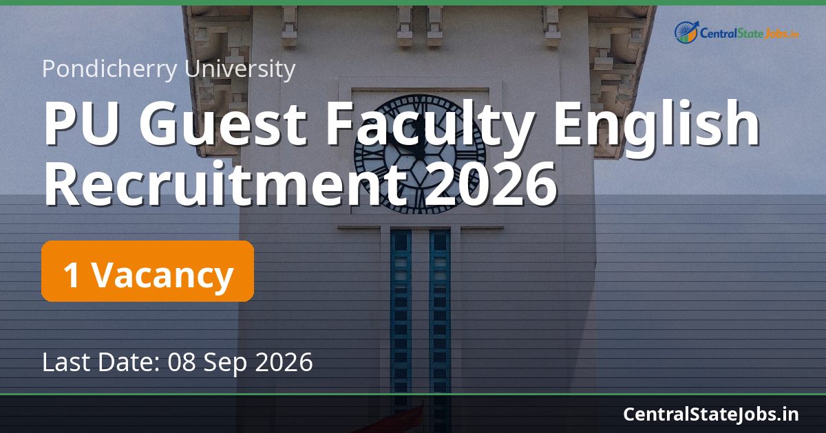 PU Guest Faculty English Recruitment 2026