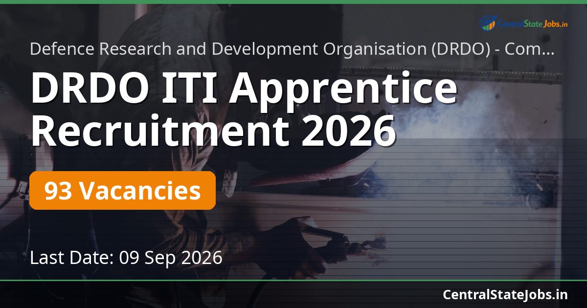 DRDO ITI Apprentice Recruitment 2026 — 93 Vacancies