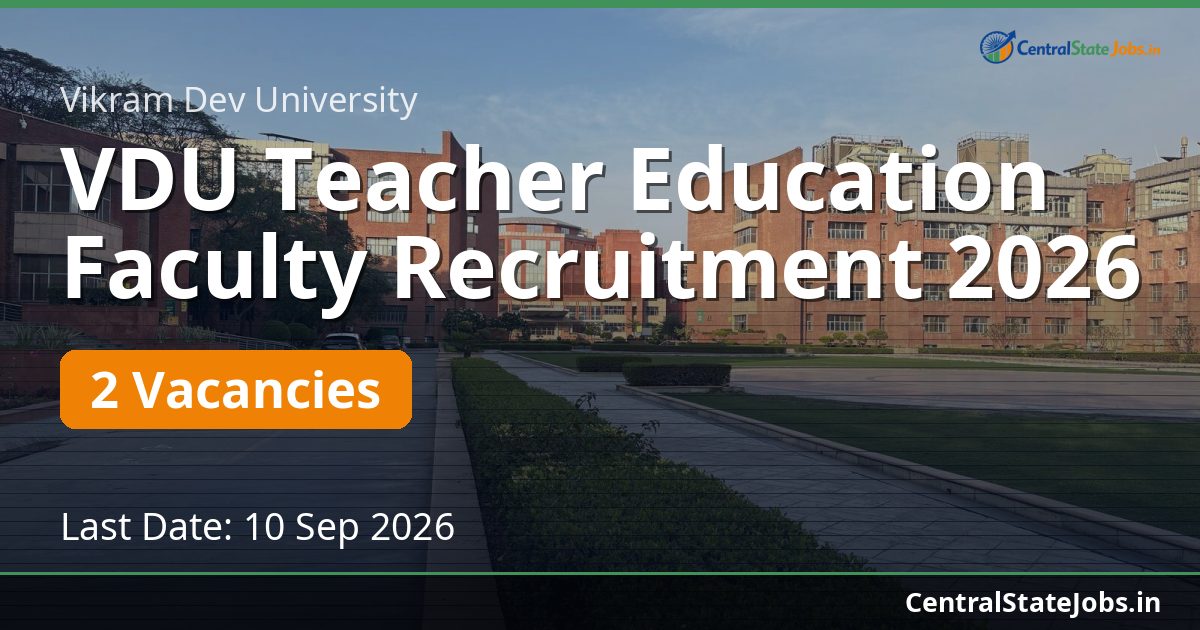 VDU Teacher Education Faculty Recruitment 2026