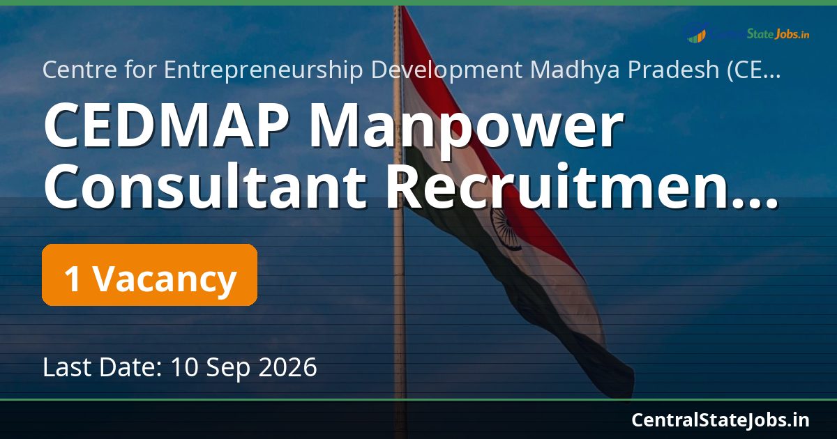 CEDMAP Manpower Consultant Recruitment 2026