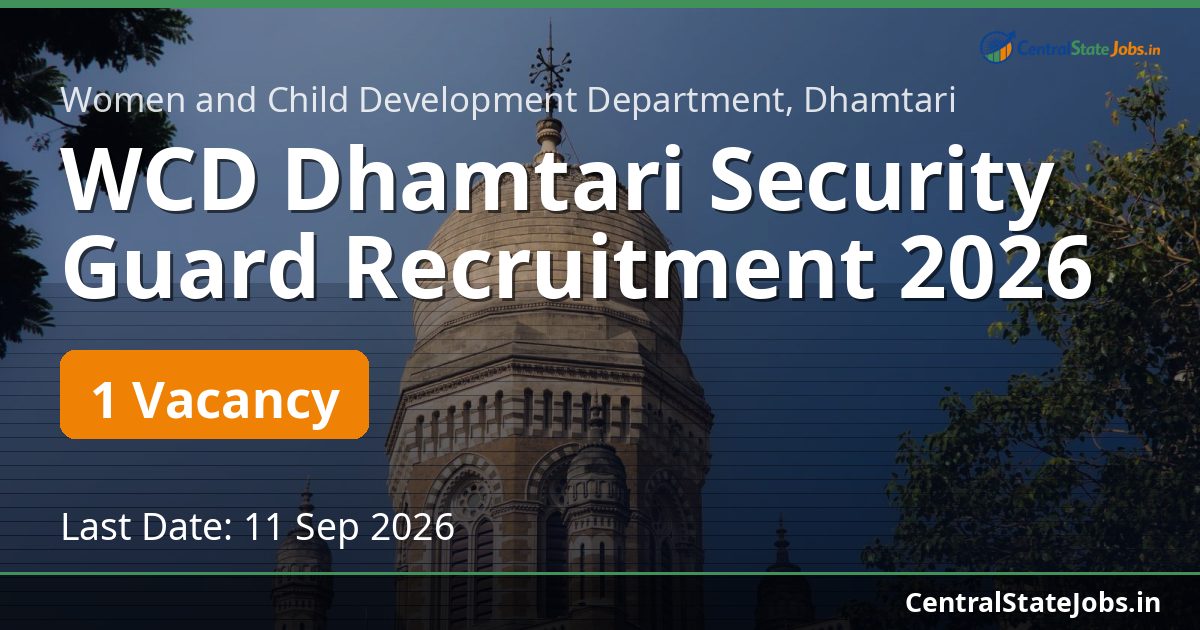 WCD Dhamtari Security Guard Recruitment 2026