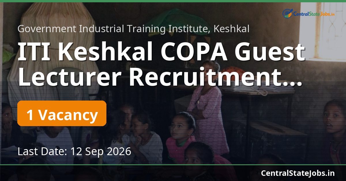 ITI Keshkal COPA अतिथि व्याख्याता भर्ती 2026