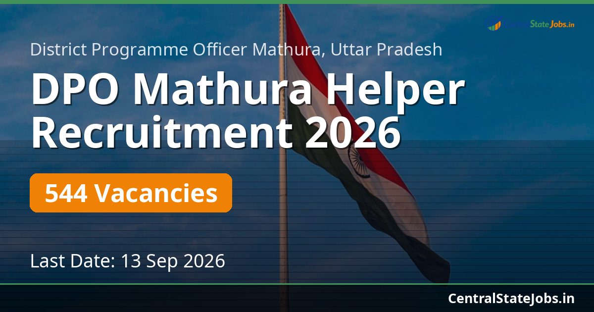 DPO Mathura Helper Recruitment 2026 — 544 Vacancies