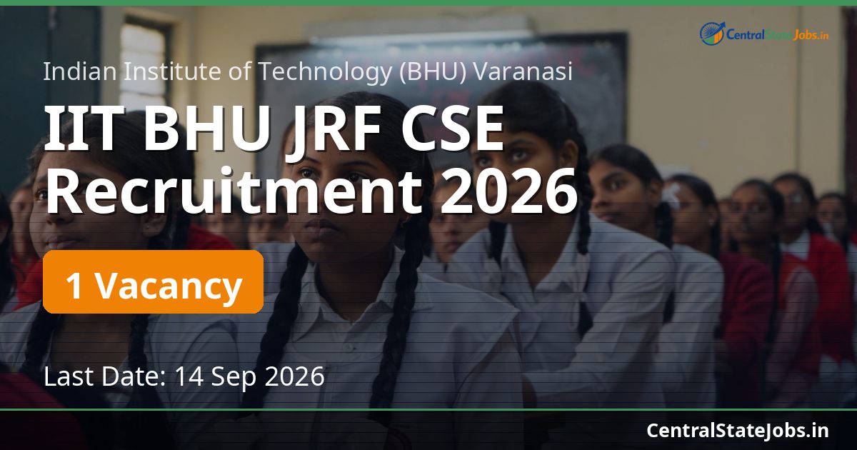 IIT BHU JRF CSE Recruitment 2026
