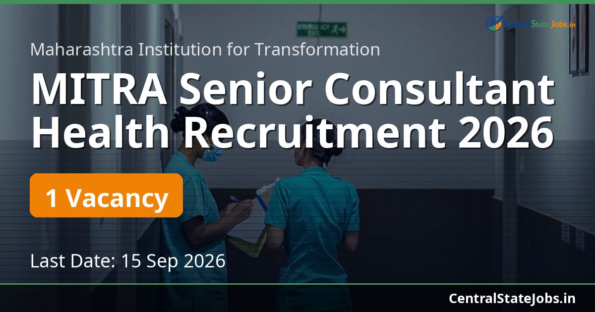MITRA Senior Consultant Health Recruitment 2026