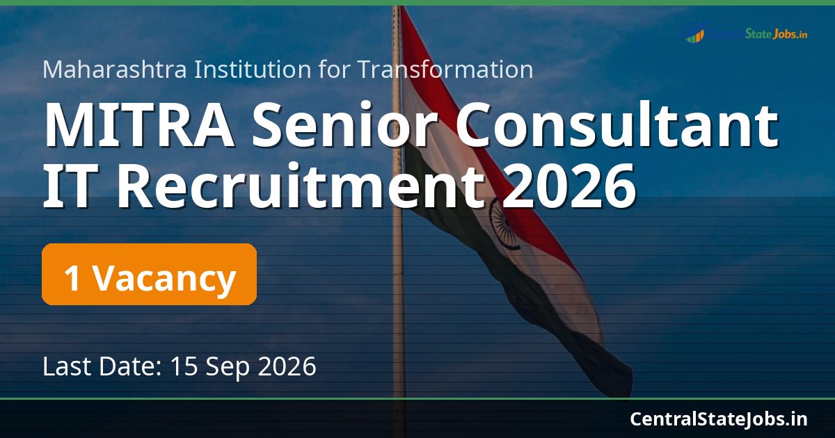 MITRA Senior Consultant IT Recruitment 2026