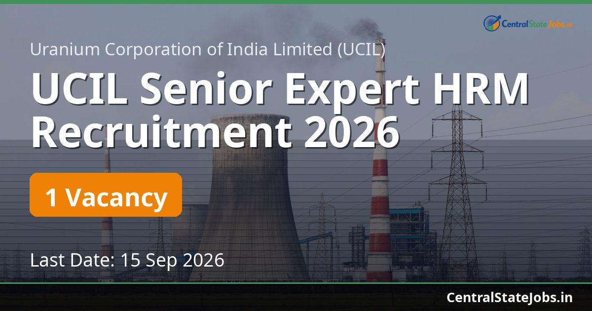 UCIL Senior Expert HRM Recruitment 2026
