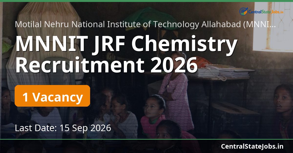 MNNIT JRF Chemistry Recruitment 2026