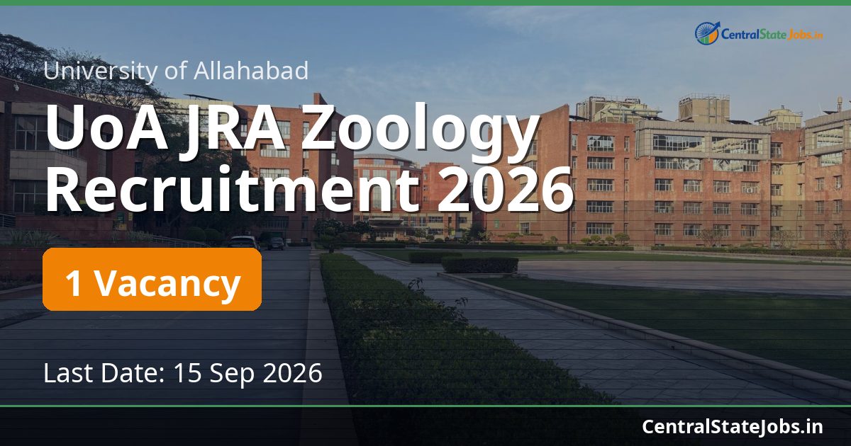 UoA JRA Zoology Recruitment 2026