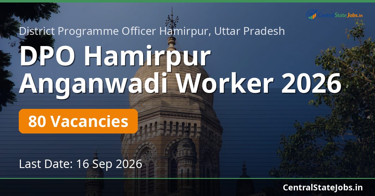 DPO Hamirpur Anganwadi Worker 2026 — 80 Vacancies