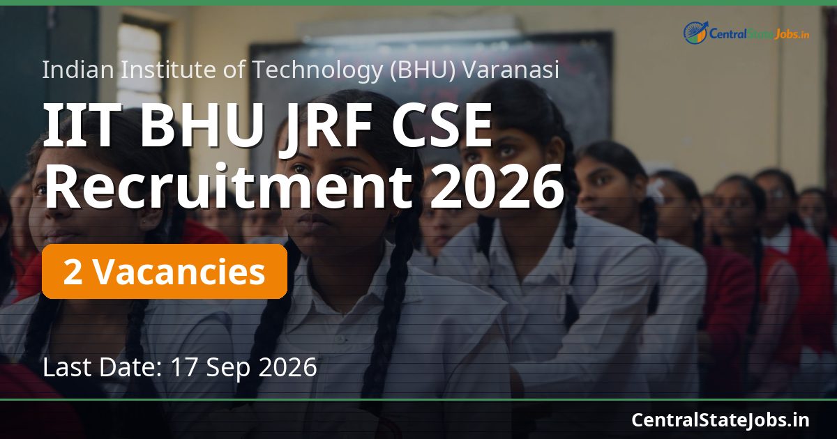 IIT BHU JRF CSE Recruitment 2026