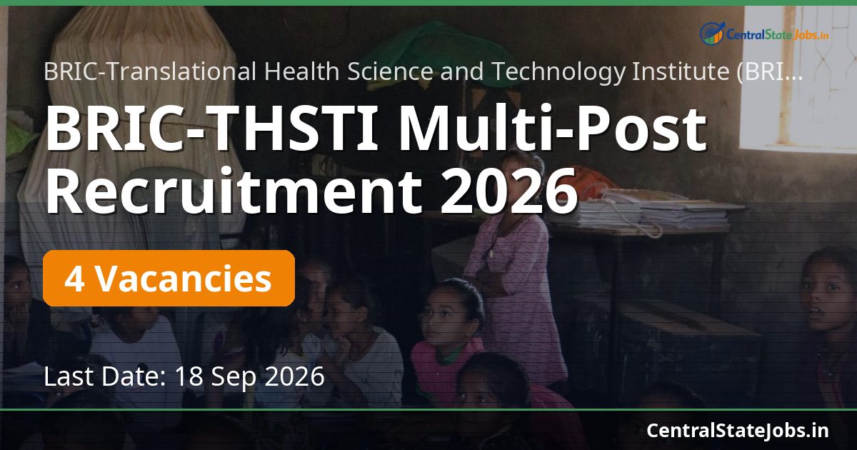 BRIC-THSTI Multi-Post Recruitment 2026