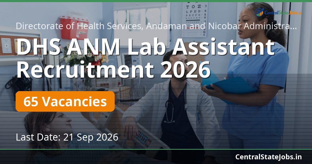 DHS ANM Lab Assistant Recruitment 2026 — 65 Vacancies