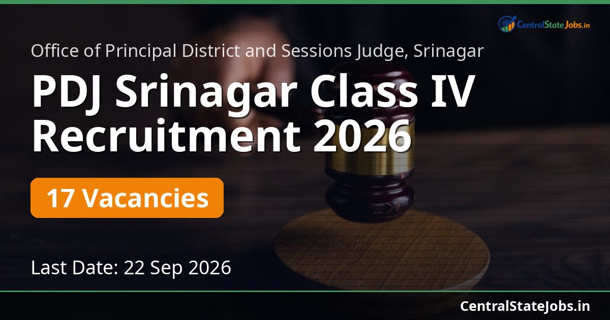 PDJ Srinagar Class IV Recruitment 2026