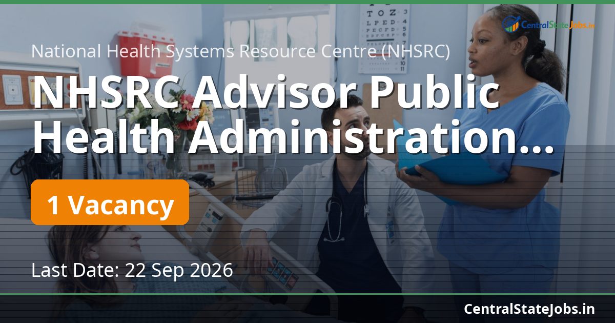 NHSRC Advisor Public Health Administration 2026