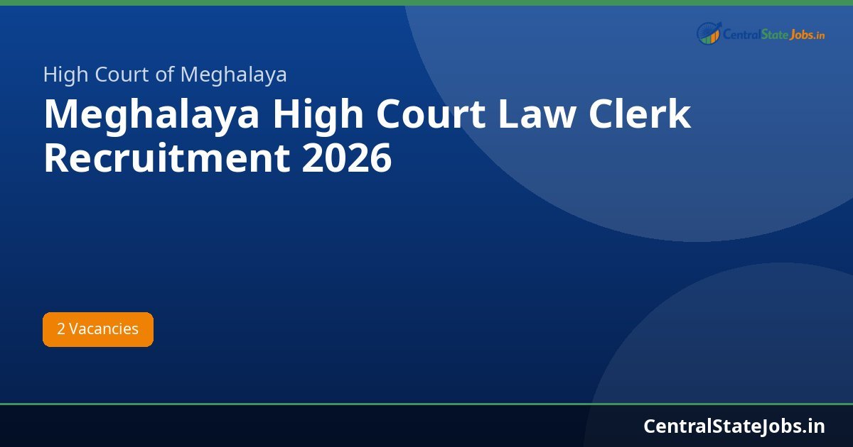 Meghalaya High Court Law Clerk Recruitment 2026
