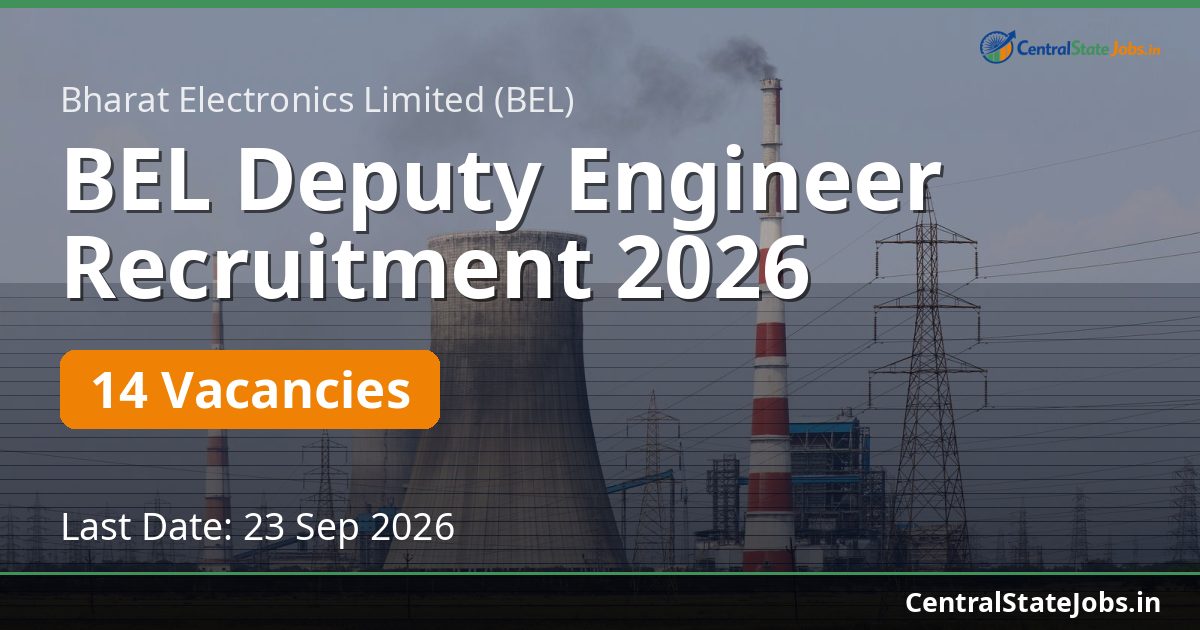 BEL Deputy Engineer Recruitment 2026