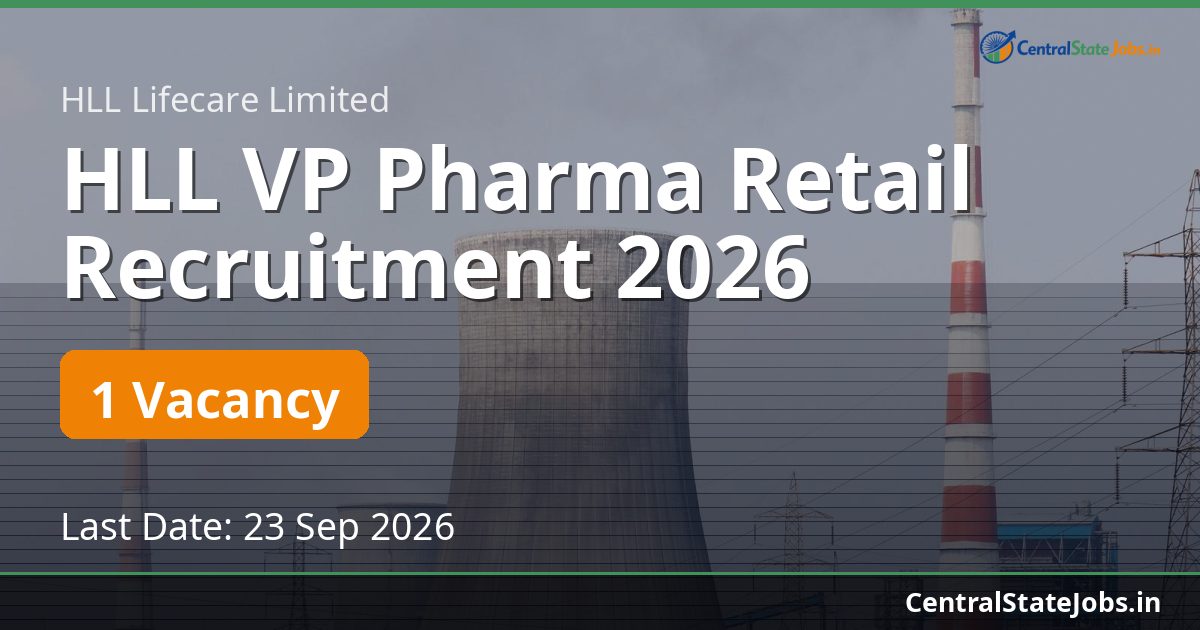 HLL VP Pharma Retail Recruitment 2026