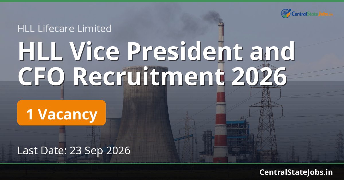 HLL Vice President and CFO Recruitment 2026