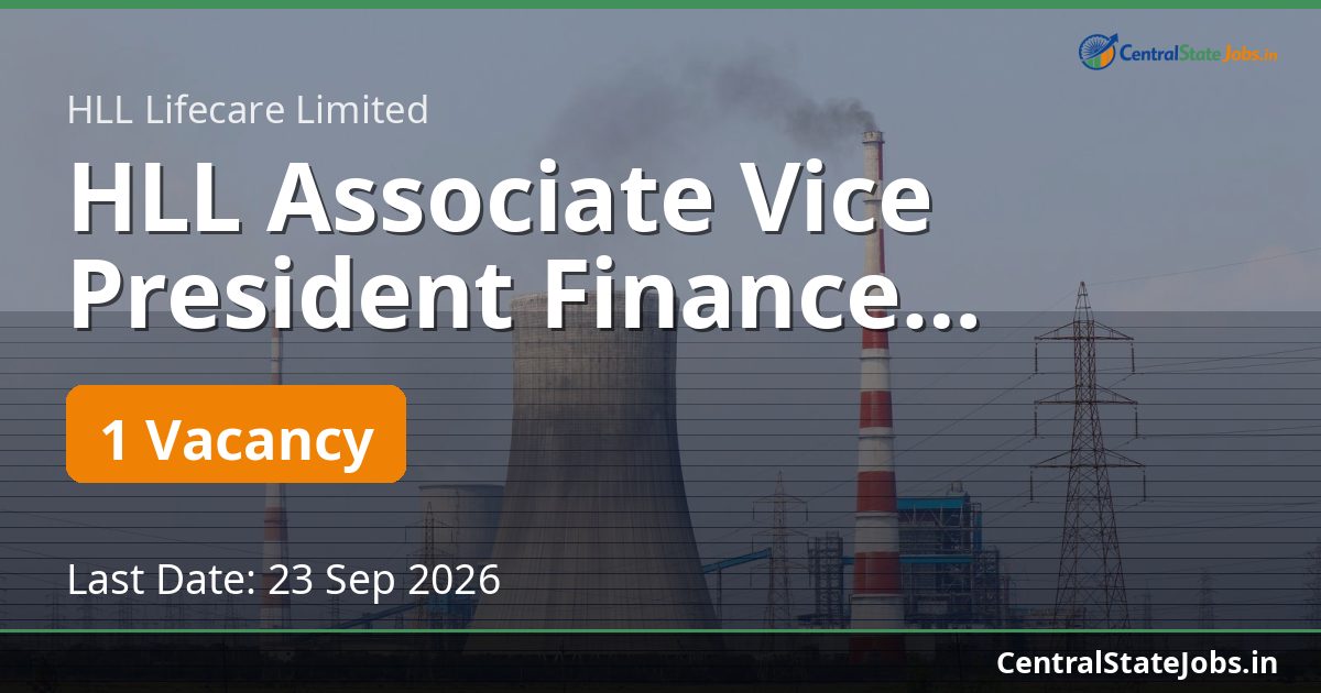 HLL Associate Vice President Finance Recruitment 2026