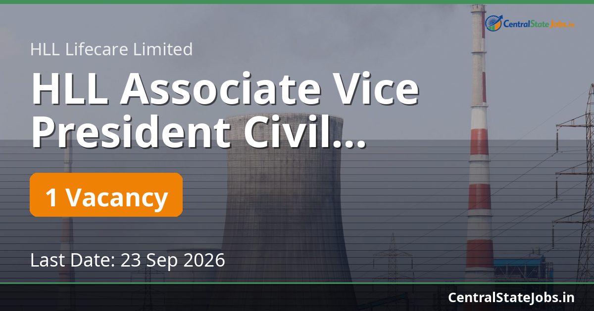 HLL Associate Vice President Civil Recruitment 2026