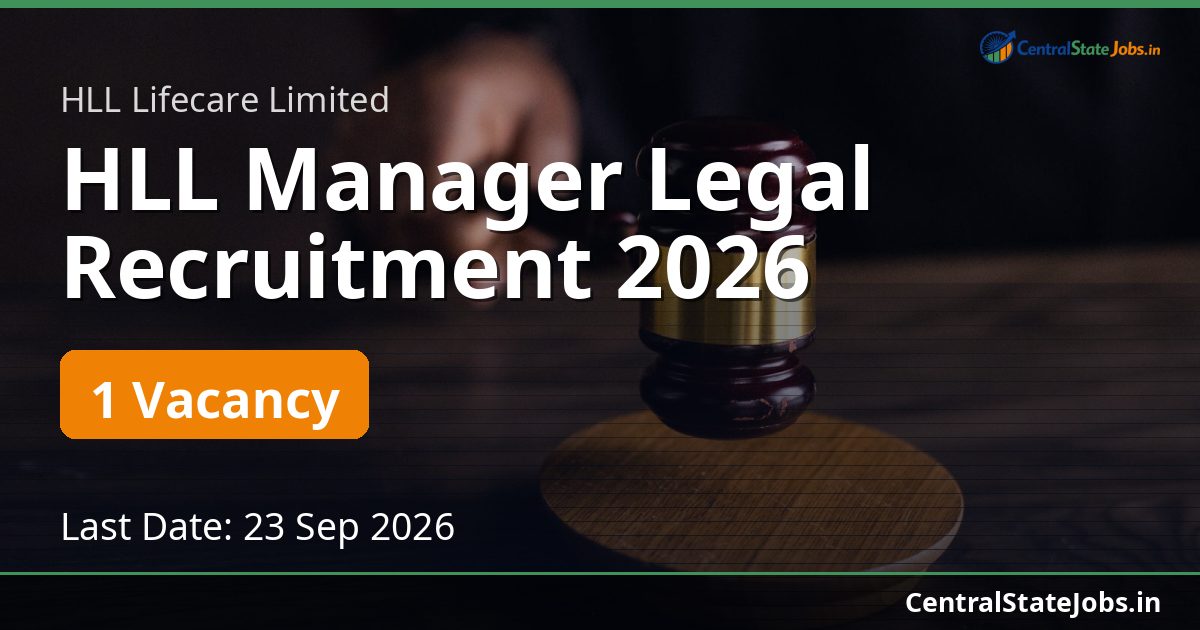 HLL Manager Legal Recruitment 2026
