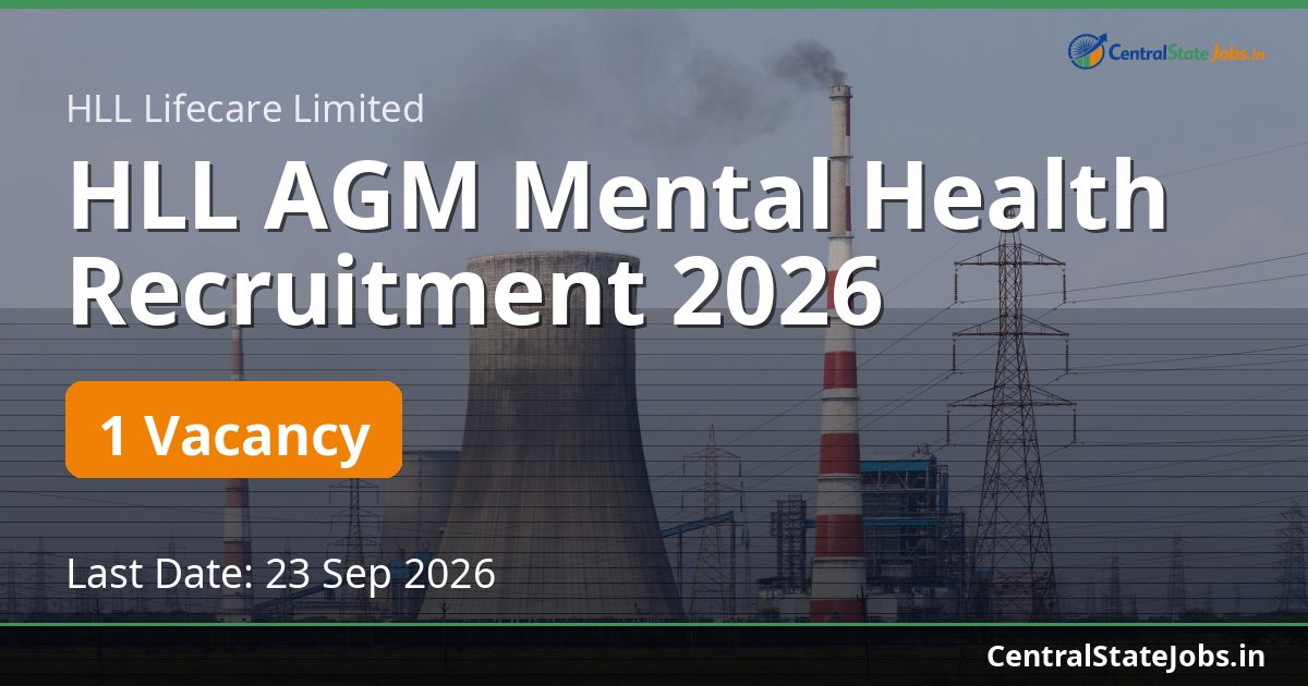 HLL AGM Mental Health Recruitment 2026